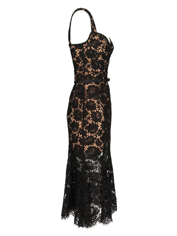 Fine Lace Midi Dress - Image 3