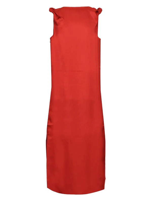 MOUN Draped Silk Sleeveless Dress - Image 2