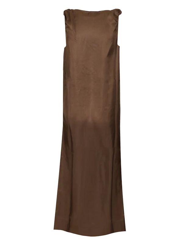 MOUN Draped Silk Sleeveless Dress - Image 2