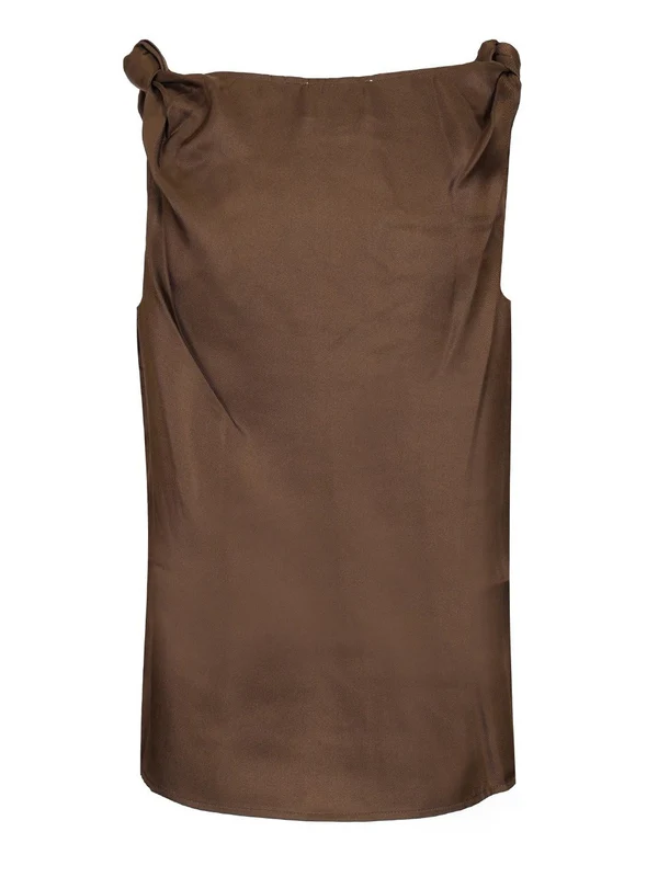 REMY Draped Silk Sleeveless Top - Image 2