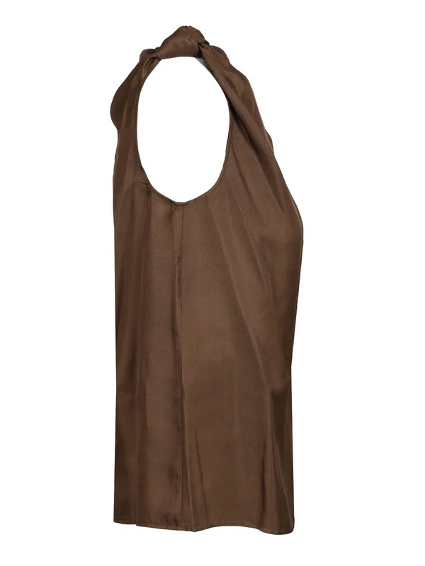 REMY Draped Silk Sleeveless Top - Image 3