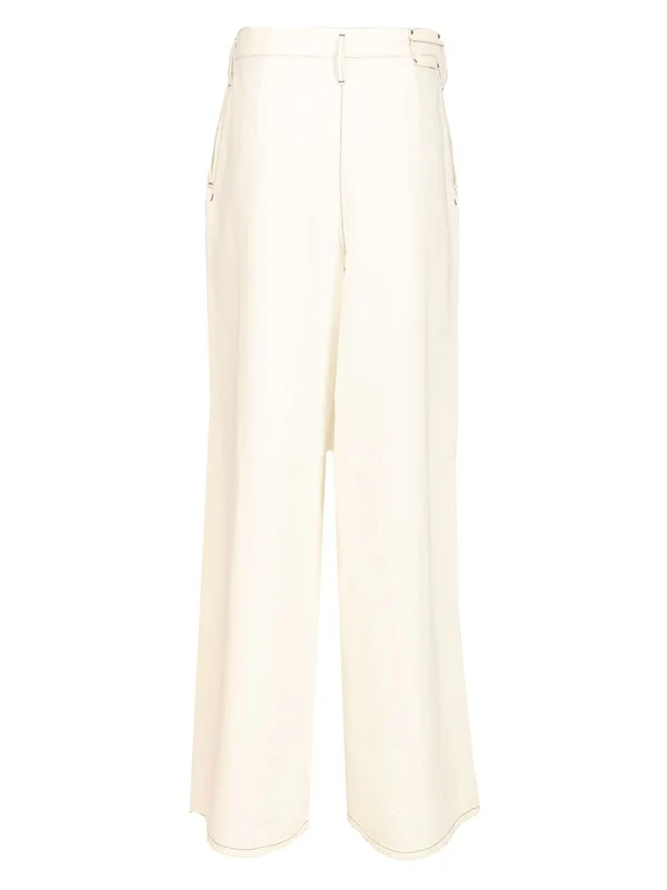 Dries Van Noten White Denim Pants - Image 2