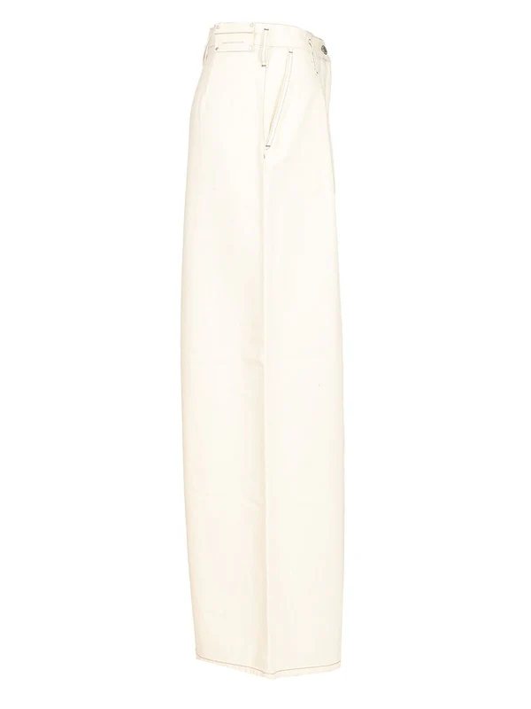 Dries Van Noten White Denim Pants - Image 3