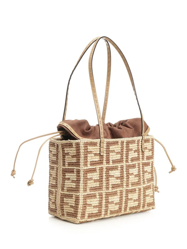 Fendi Roll Small Beige Tote Bags - Image 2