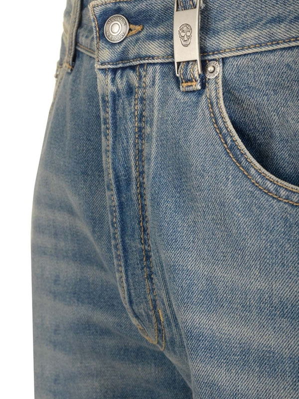Alexander Mcqueen Blue Denim Pants - Image 4