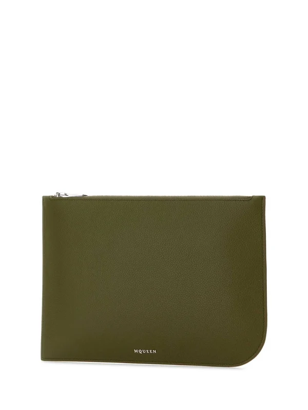 Alexander Mcqueen Khaki Clutch Bags - Image 2