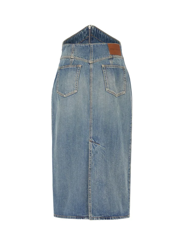 Alexander Mcqueen Blue Skirt - Image 2