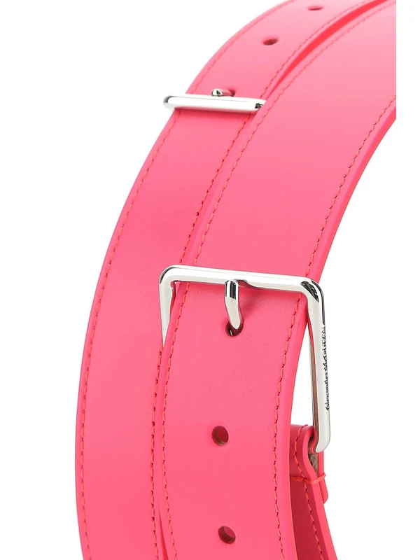 Alexander Mcqueen Pink Leather Belts - Image 3