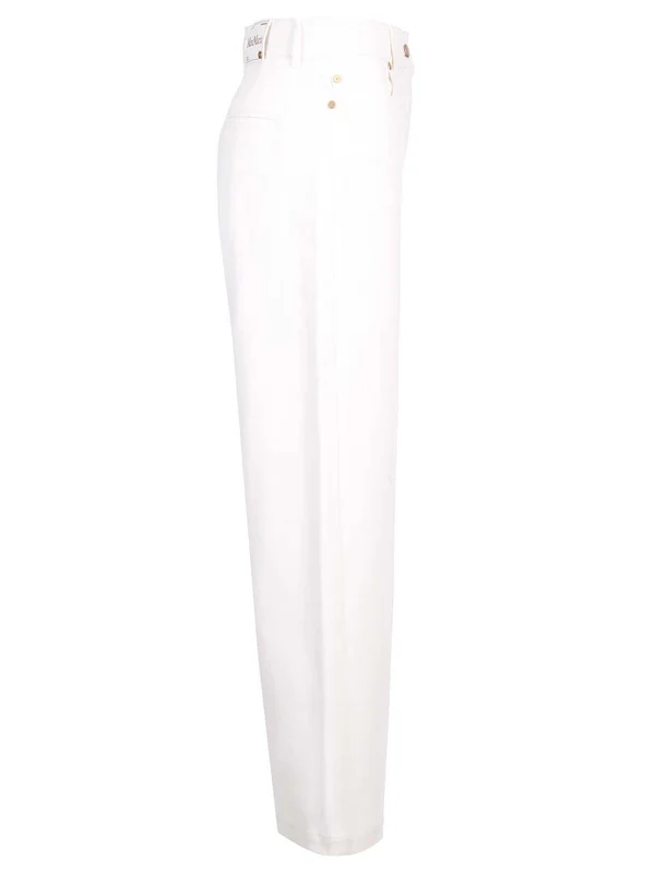 S Max Mara Marianna White Denim Pants - Image 3