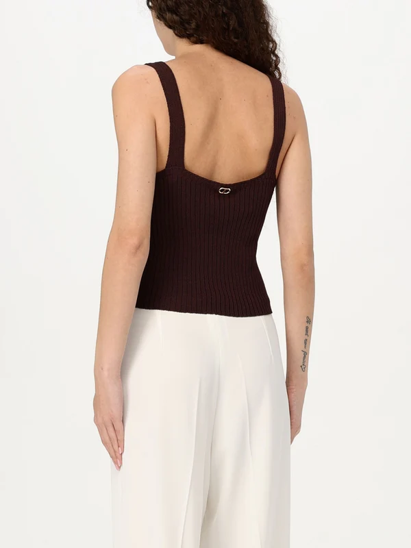 Twin Set Brown Sleeveless Top - Image 2