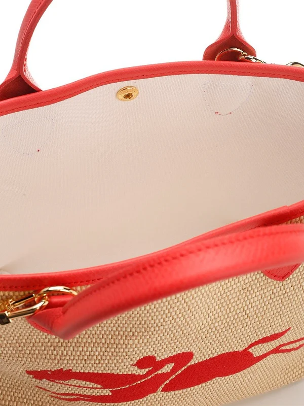 Longchamp Beige Orange Tote Bags - Image 4