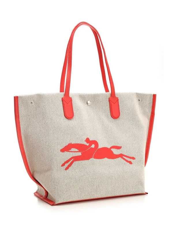Longchamp Beige Orange Tote Bags - Image 2