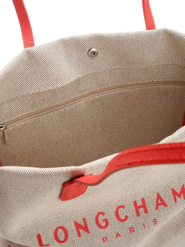 Longchamp Beige Orange Tote Bags - Image 4
