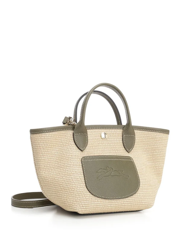 Longchamp Beige Green Tote Bags - Image 2