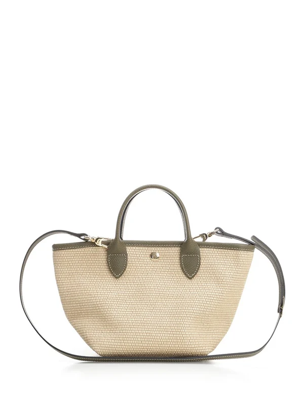 Longchamp Beige Green Tote Bags - Image 3