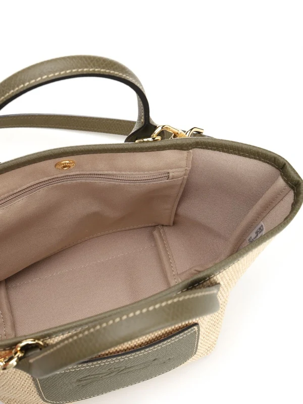 Longchamp Beige Green Tote Bags - Image 4