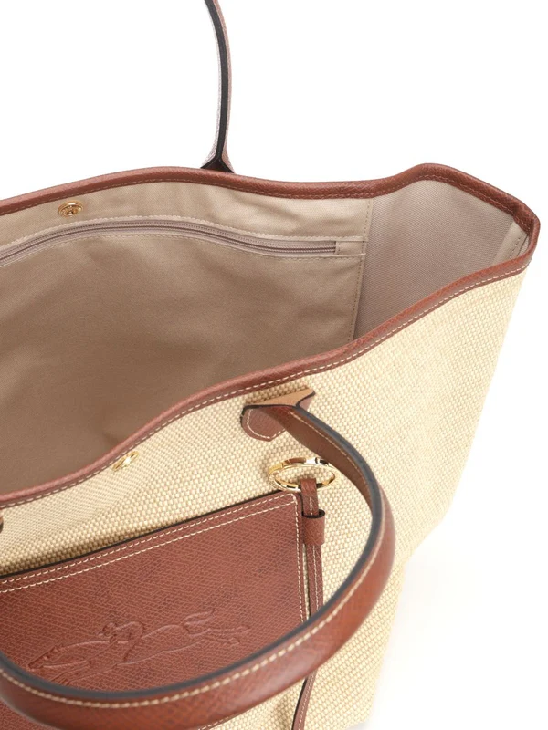 Longchamp Beige Brown Tote Bags - Image 4