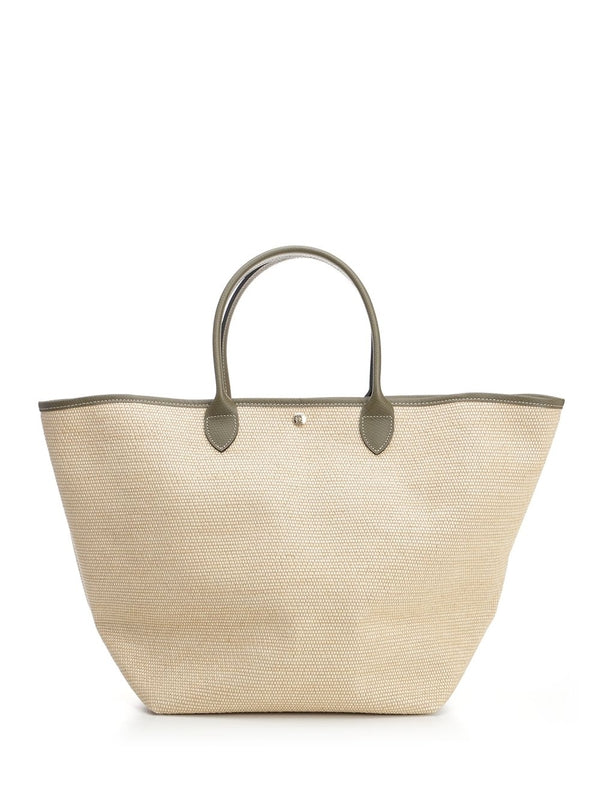 Longchamp Beige Green Tote Bags - Image 3