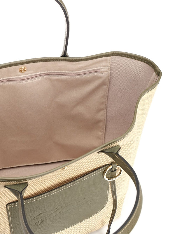 Longchamp Beige Green Tote Bags - Image 4