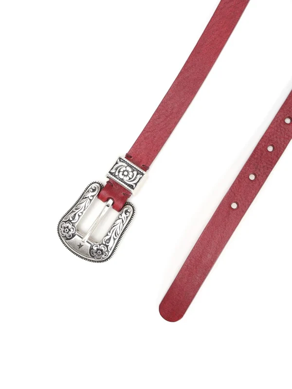 Golden Goose Burgundy Leather Belts - Image 2