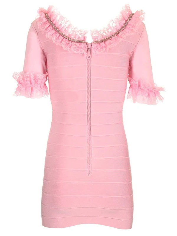 Self-Portrait Pink Mini Dress - Image 2