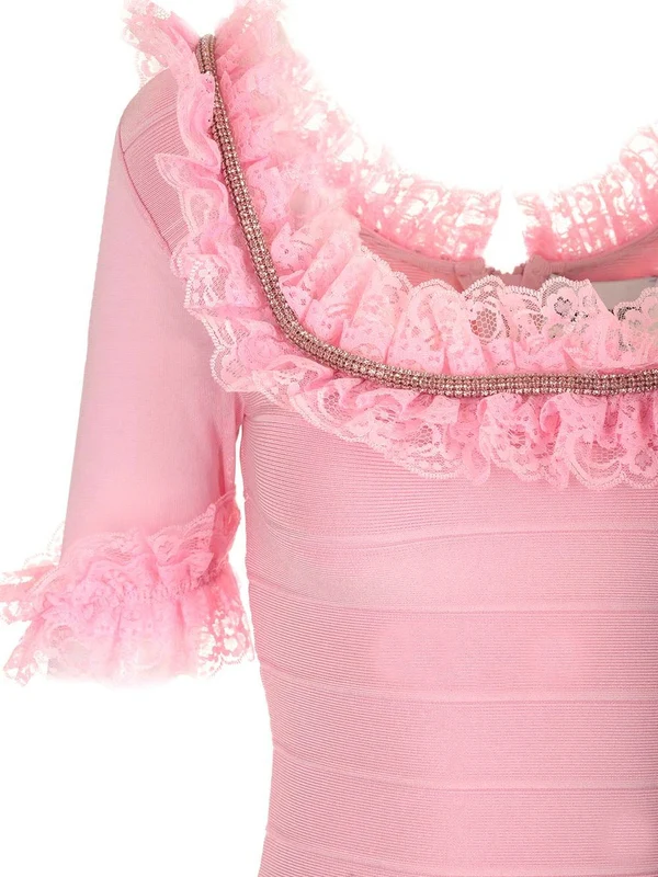 Self-Portrait Pink Mini Dress - Image 3