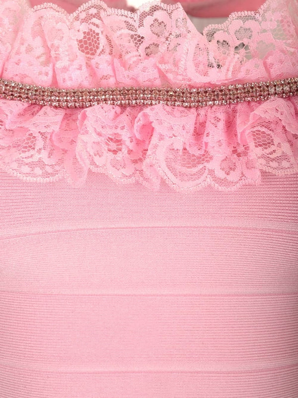 Self-Portrait Pink Mini Dress - Image 4