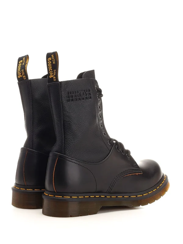 Mm6 Maison Margiela Black Lace-Up Boots - Image 3
