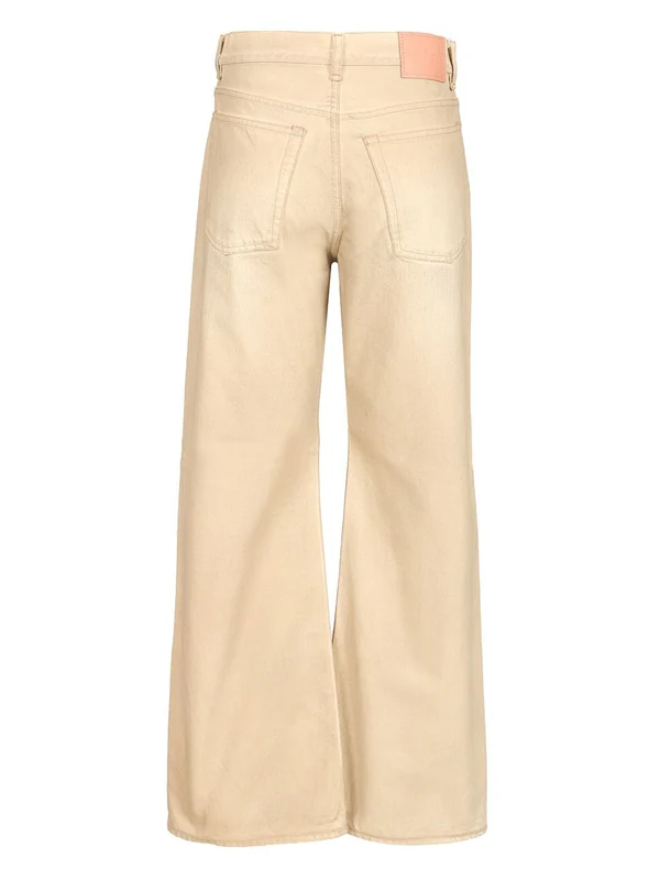 Acne Studios 2021F Loose Fit Beige Denim Pants - Image 2
