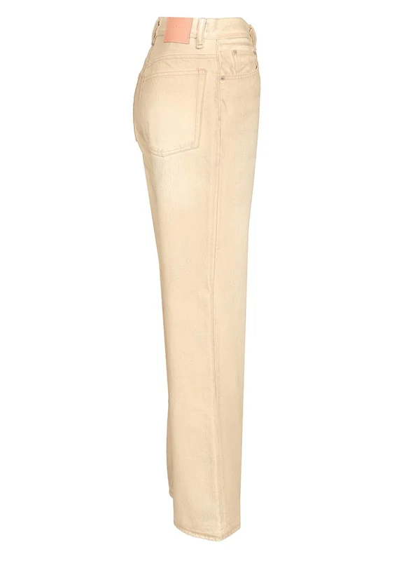 Acne Studios 2021F Loose Fit Beige Denim Pants - Image 3