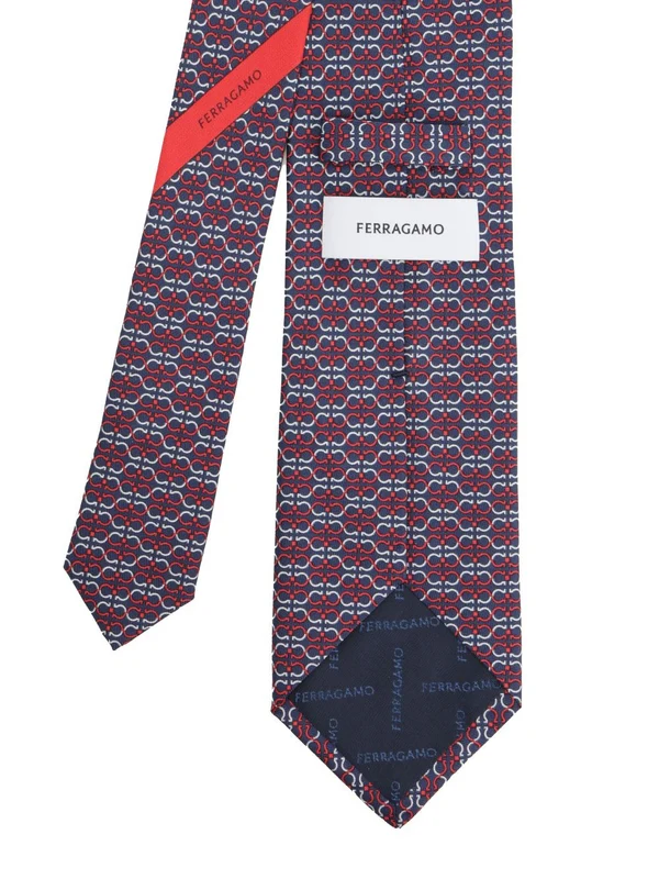 Ferragamo Navy Pink Neck Ties - Image 2