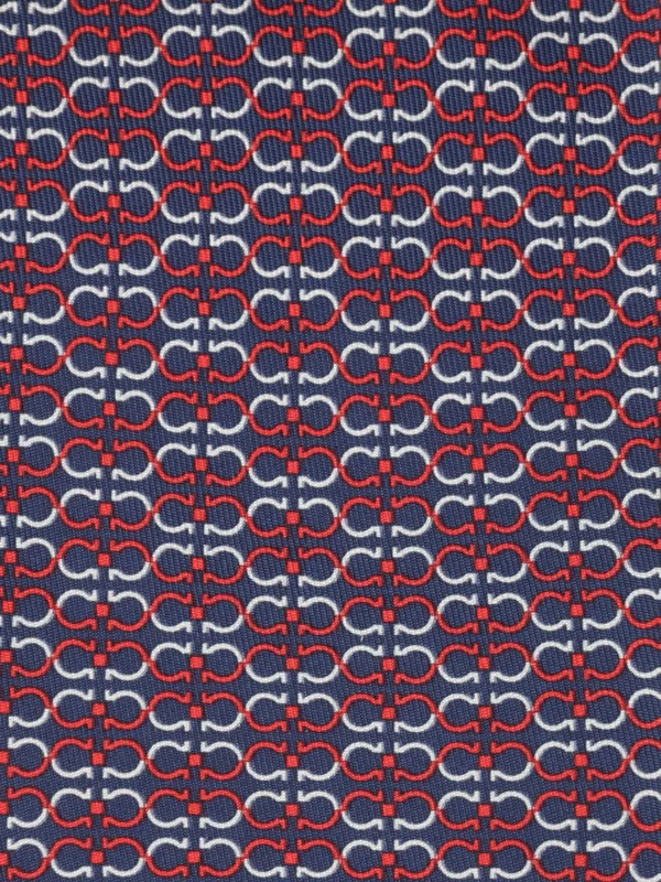 Ferragamo Navy Pink Neck Ties - Image 3
