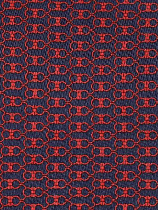 Ferragamo Blue Red Neck Ties - Image 3