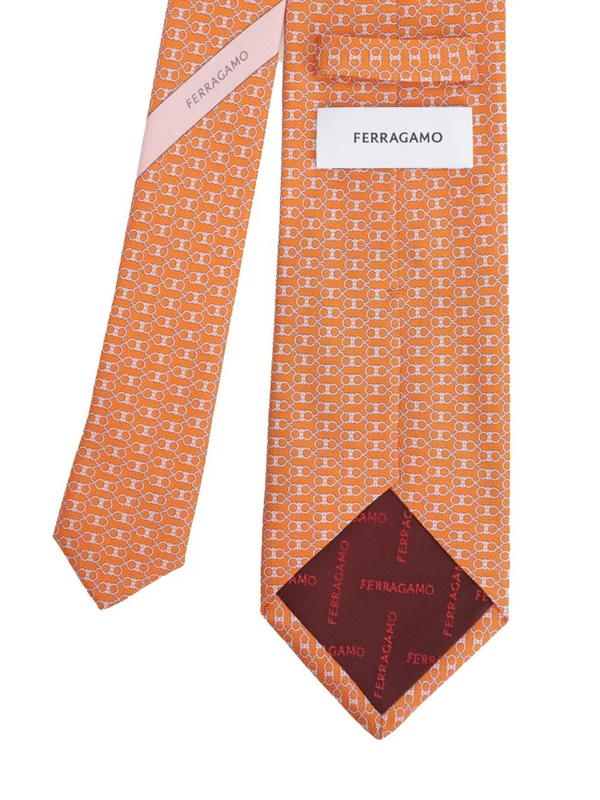 Ferragamo Orange Neck Ties - Image 2