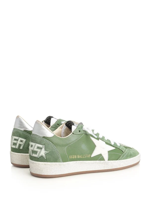 Golden Goose Green Low Top Sneakers - Image 3