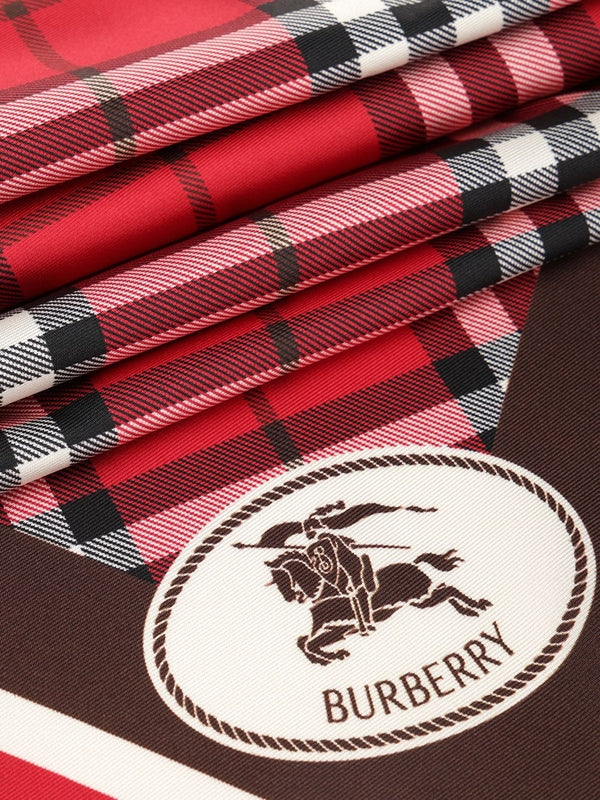 Burberry Red Silk Mufflers - Image 3