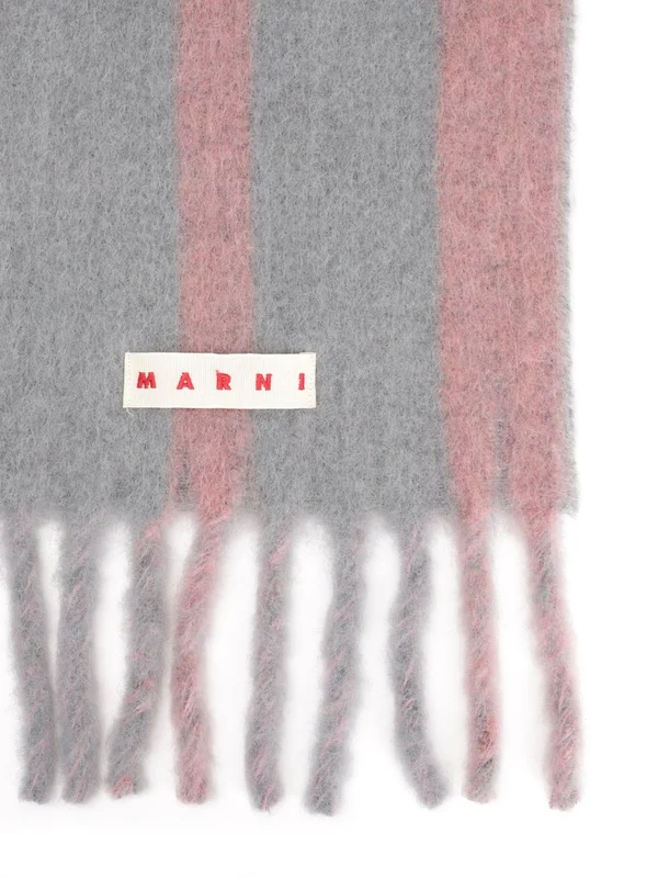 Marni Grey Pink Wool Mufflers - Image 2
