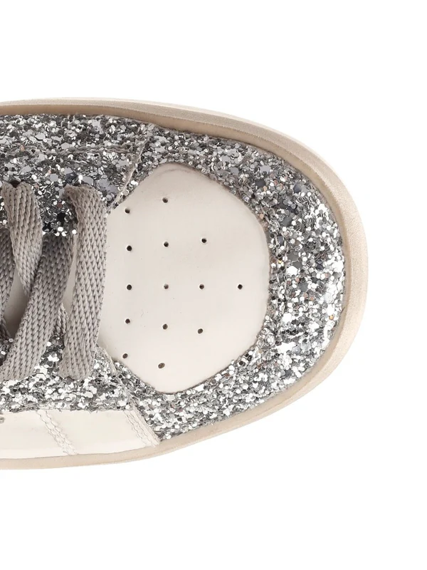 Golden Goose Silver White Low Top Sneakers - Image 4