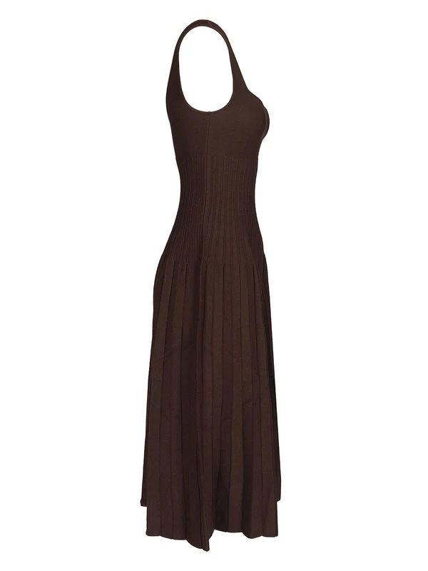 Staud Brown Midi Dress - Image 3