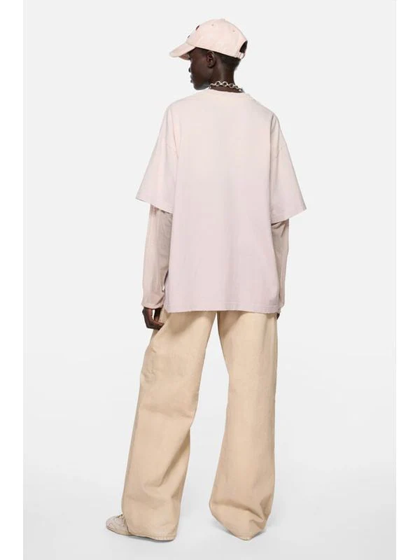Acne Studios Layered Print Pink Long-Sleeve Top - Image 3
