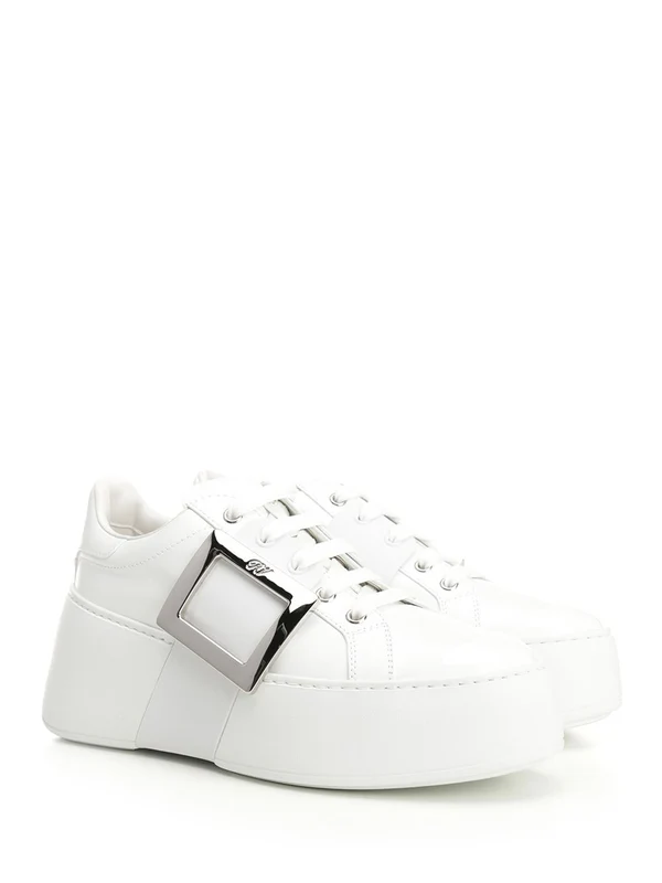Roger Vivier White Low Top Sneakers - Image 3