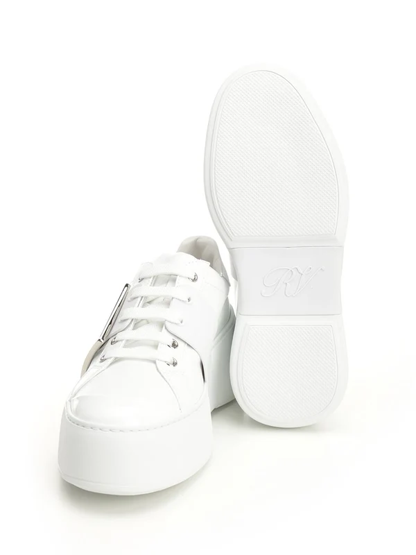 Roger Vivier White Low Top Sneakers - Image 5