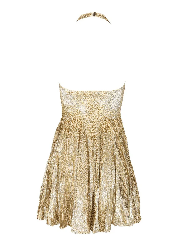 Self-Portrait Gold Mini Dress - Image 2