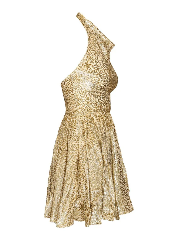 Self-Portrait Gold Mini Dress - Image 3