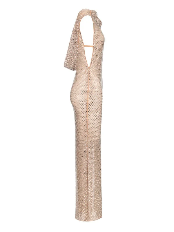 Self-Portrait Silver Long Dress - Image 3