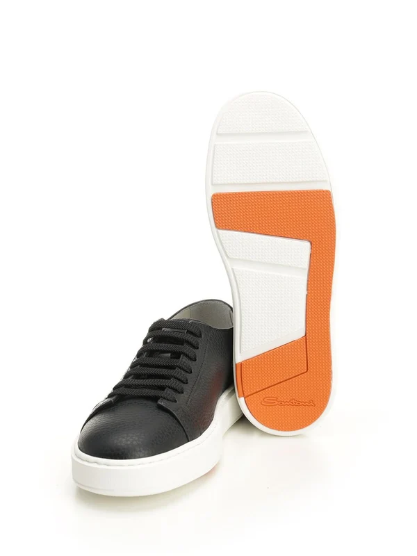 Santoni Black Low Top Sneakers - Image 5