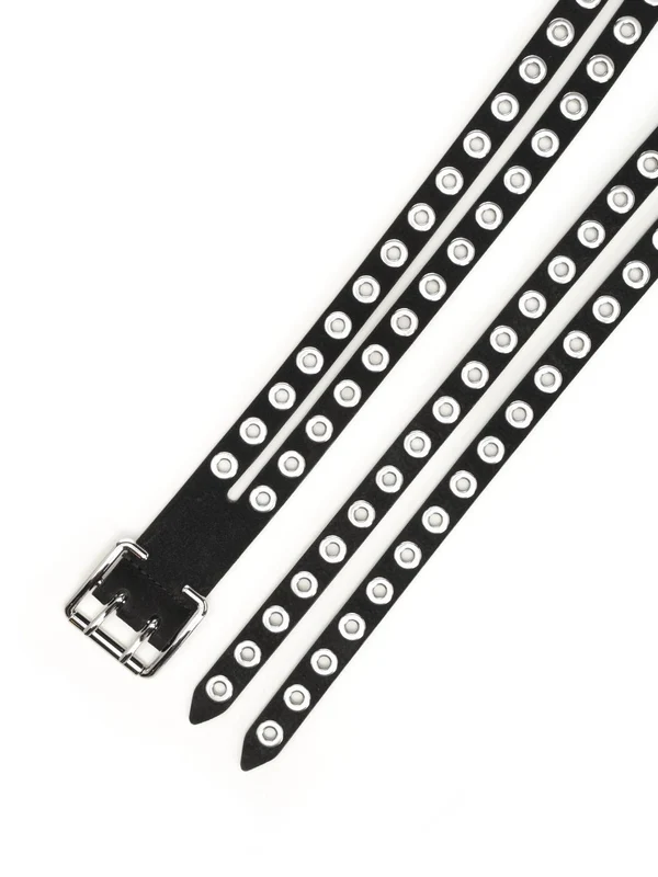 Alaia Double Biker Black Leather Belts - Image 2
