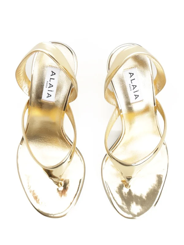 Alaia Gold Sandal Heels - Image 5