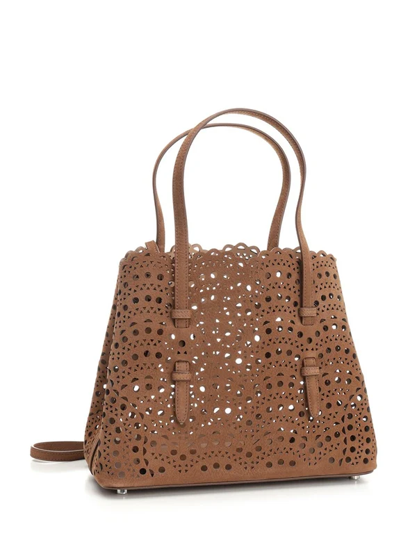 Alaia Mina 25 Brown Tote Bags - Image 2