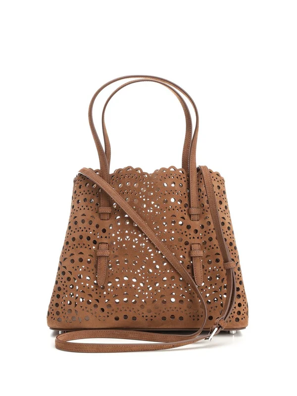 Alaia Mina 25 Brown Tote Bags - Image 3